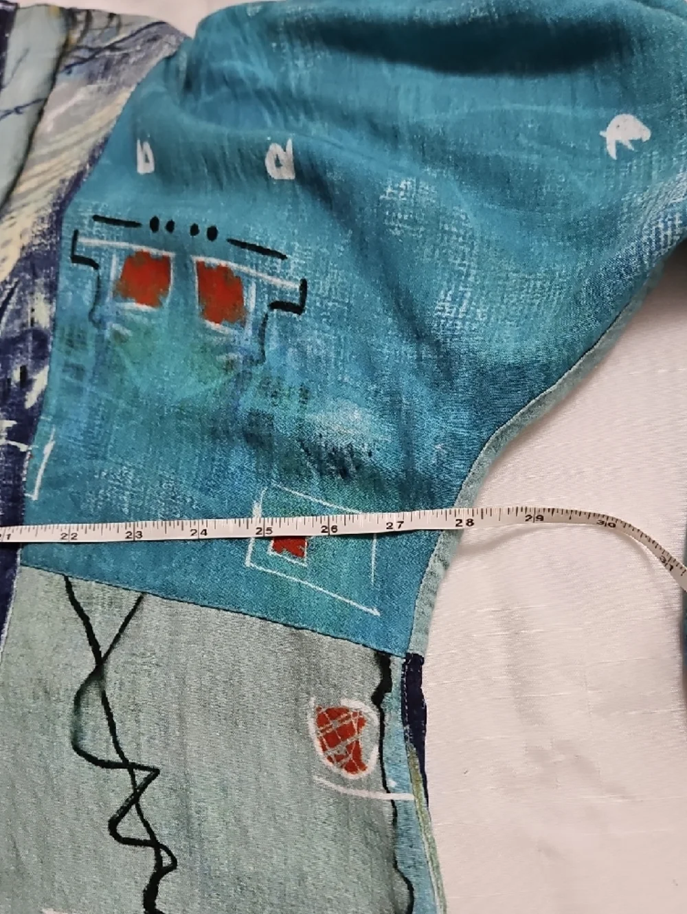 John Mark 2X Abstract Blue Button-Up Art Print Shirt Tunic Artsy - Picture 16 of 16